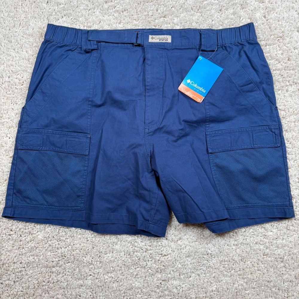 Columbia PFG‎ Men's Blue Cargo Shorts Omni-Shade UPF 15 Size 1X